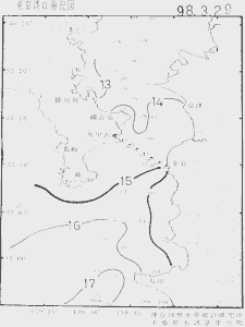 東京湾口海況図(1998/03/29)