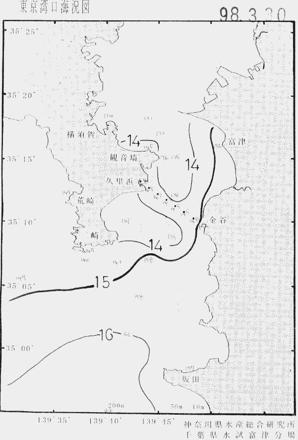 海況図, 東京湾口海況図 検索結果, (水温分布 等を図示)