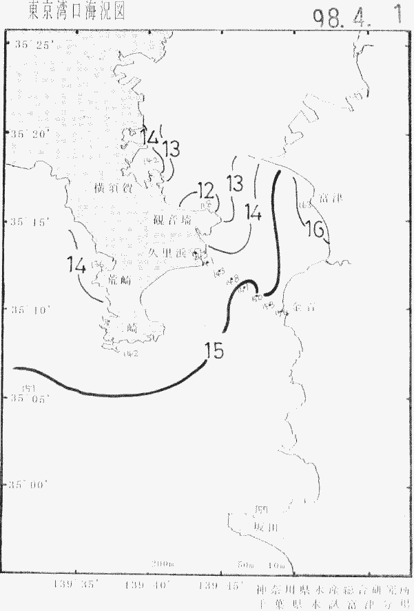海況図, 東京湾口海況図 検索結果, (水温分布 等を図示)
