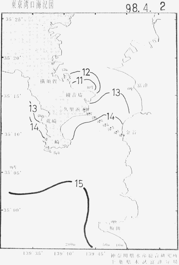 海況図, 東京湾口海況図 検索結果, (水温分布 等を図示)