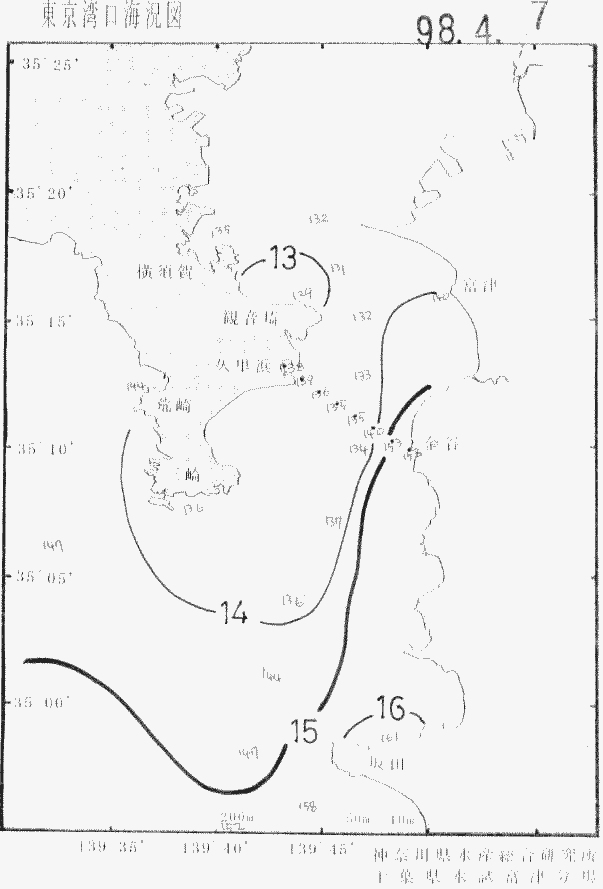 海況図, 東京湾口海況図 検索結果, (水温分布 等を図示)