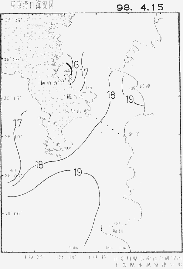 海況図, 東京湾口海況図 検索結果, (水温分布 等を図示)