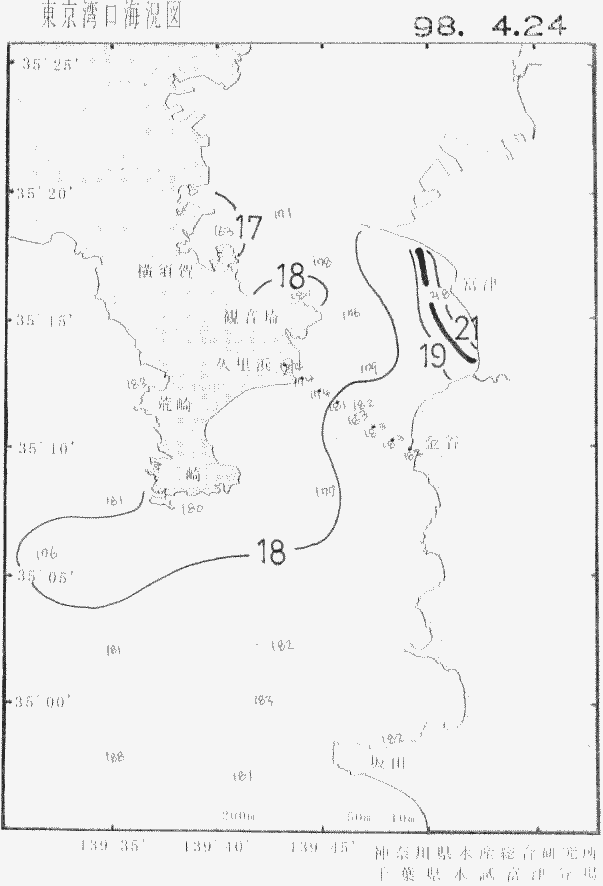 海況図, 東京湾口海況図 検索結果, (水温分布 等を図示)