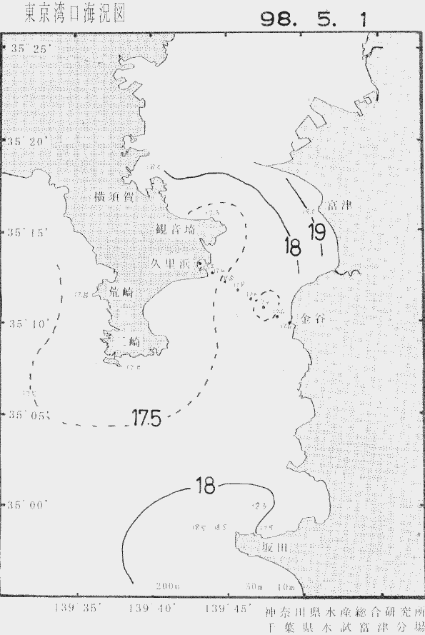 海況図, 東京湾口海況図 検索結果, (水温分布 等を図示)