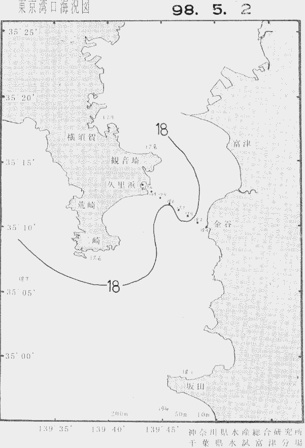 海況図, 東京湾口海況図 検索結果, (水温分布 等を図示)