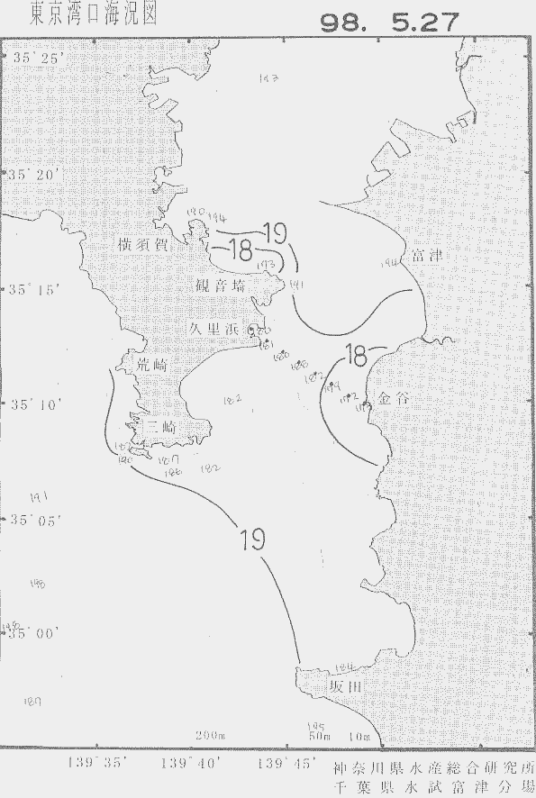 海況図, 東京湾口海況図 検索結果, (水温分布 等を図示)