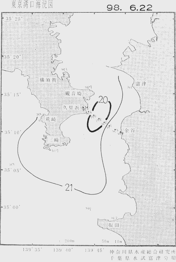 海況図, 東京湾口海況図 検索結果, (水温分布 等を図示)