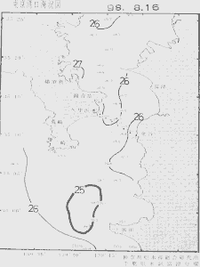 東京湾口海況図(1998/08/16)