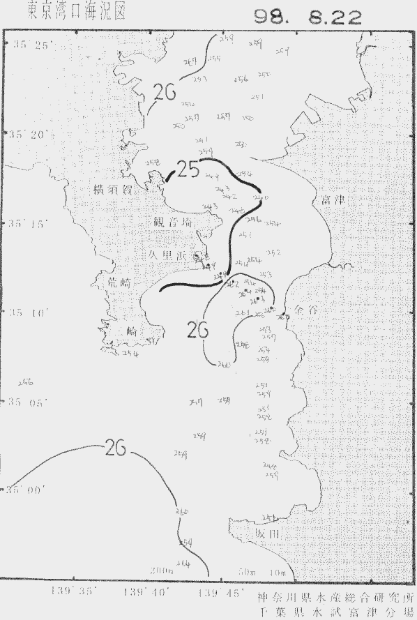 海況図, 東京湾口海況図 検索結果, (水温分布 等を図示)