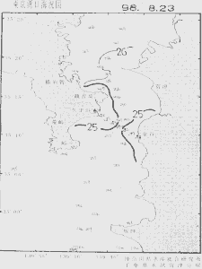 東京湾口海況図(1998/08/23)