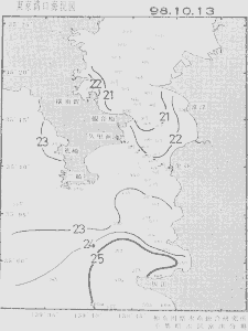 東京湾口海況図(1998/10/13)