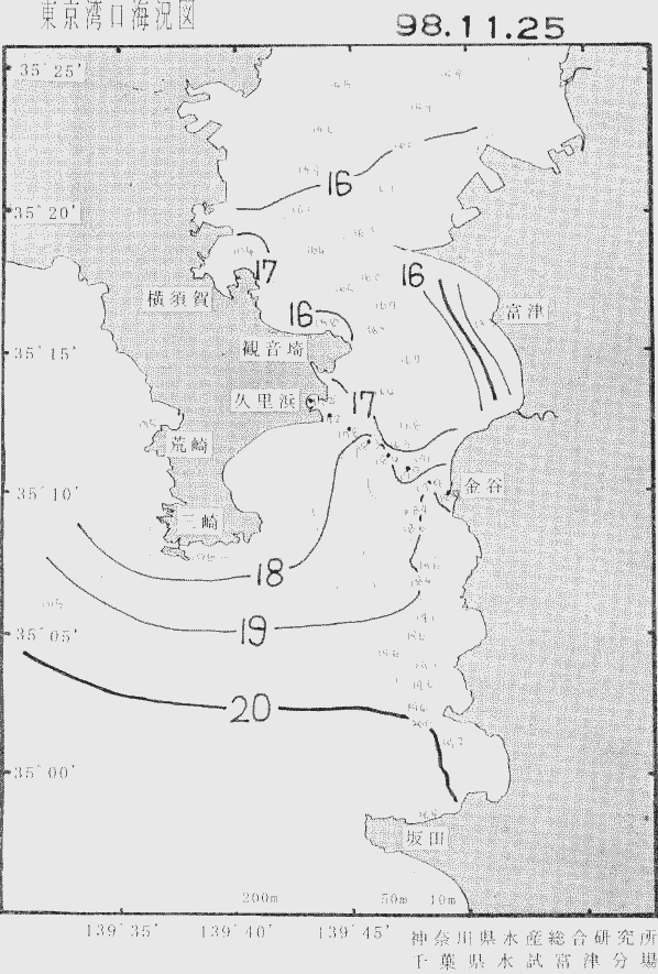 海況図, 東京湾口海況図 検索結果, (水温分布 等を図示)