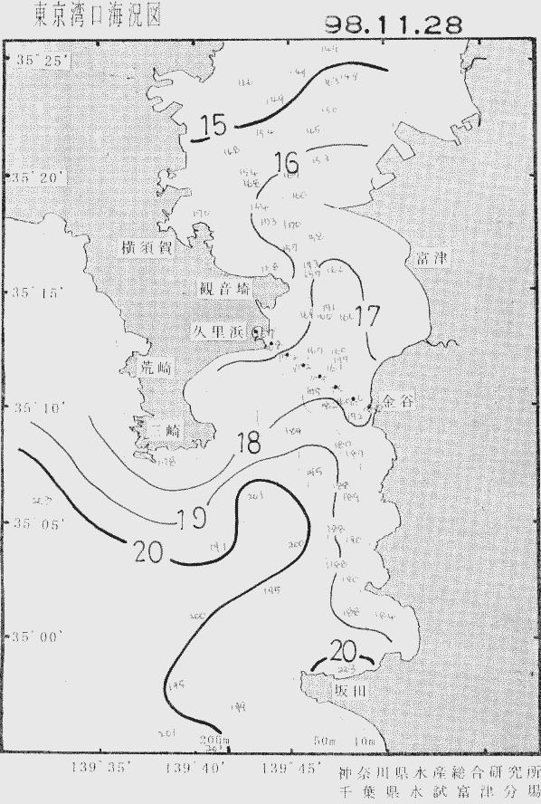 海況図, 東京湾口海況図 検索結果, (水温分布 等を図示)