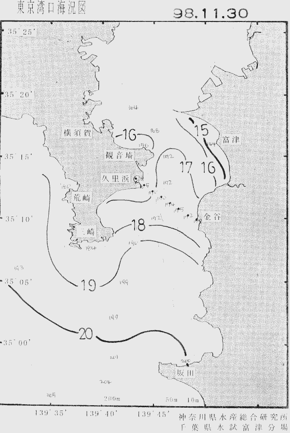 海況図, 東京湾口海況図 検索結果, (水温分布 等を図示)