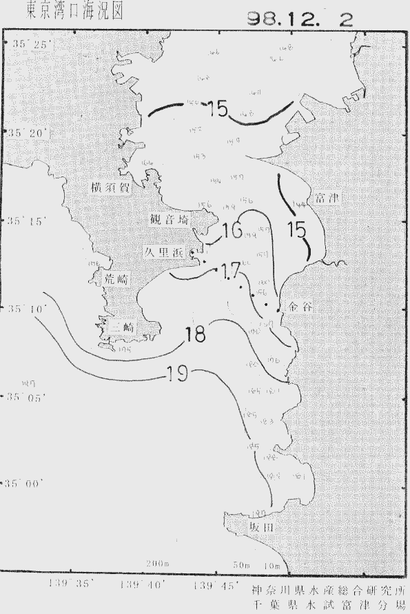 海況図, 東京湾口海況図 検索結果, (水温分布 等を図示)