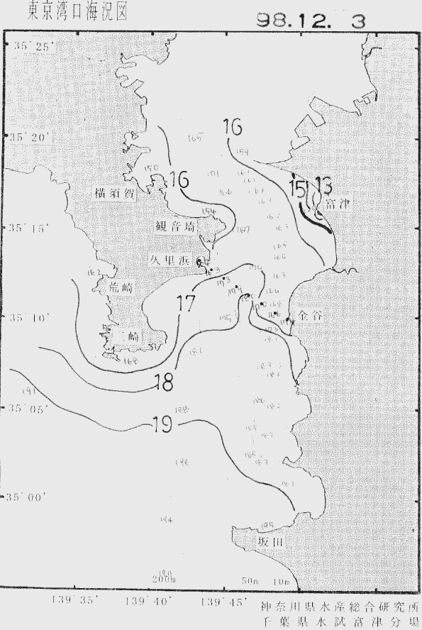海況図, 東京湾口海況図 検索結果, (水温分布 等を図示)