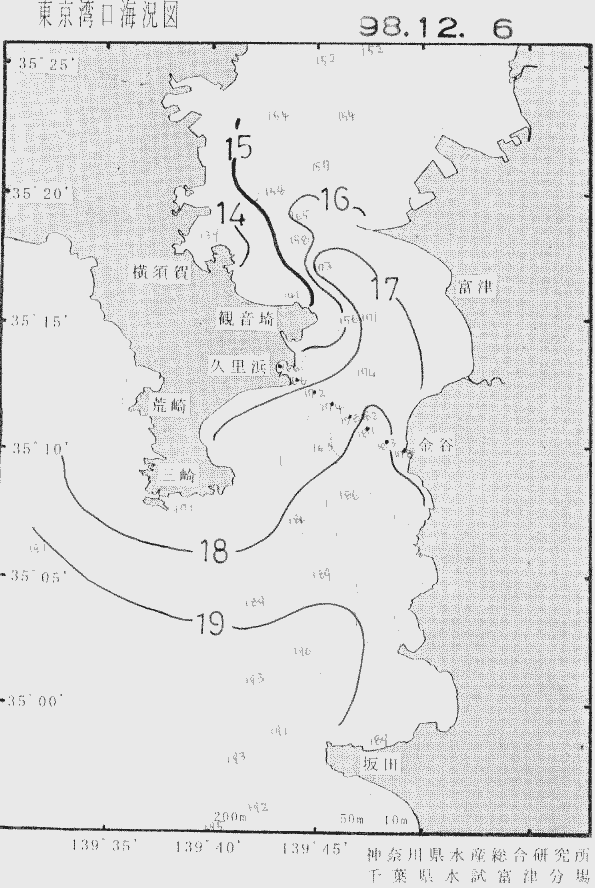 海況図, 東京湾口海況図 検索結果, (水温分布 等を図示)