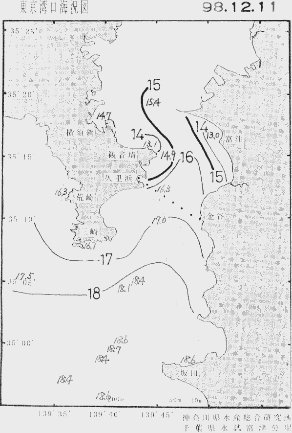 海況図, 東京湾口海況図 検索結果, (水温分布 等を図示)