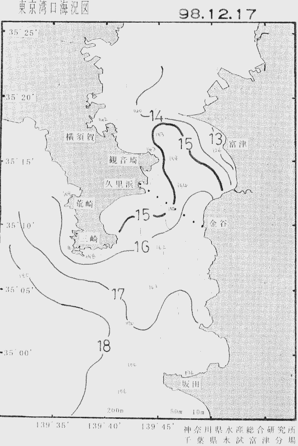 海況図, 東京湾口海況図 検索結果, (水温分布 等を図示)