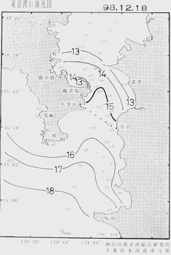 海況図, 東京湾口海況図 検索結果, (水温分布 等を図示)