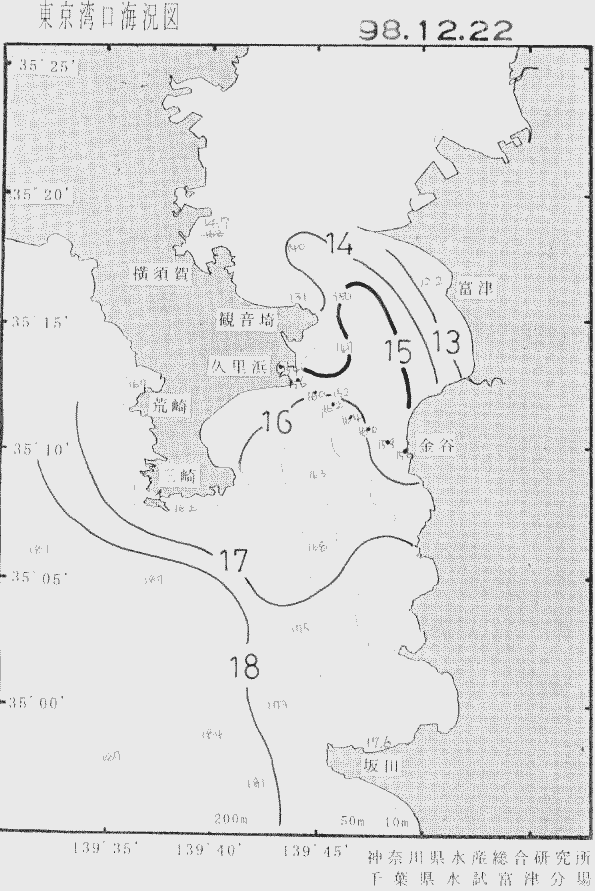 海況図, 東京湾口海況図 検索結果, (水温分布 等を図示)