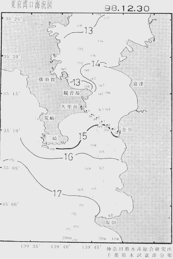 海況図, 東京湾口海況図 検索結果, (水温分布 等を図示)