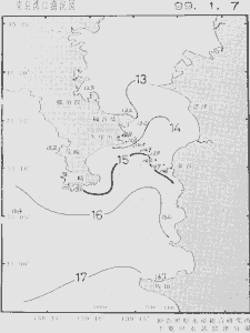 東京湾口海況図(1999/01/07)