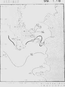 東京湾口海況図(1999/01/18)