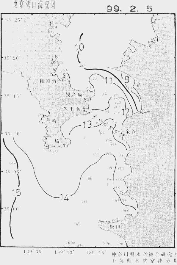 海況図, 東京湾口海況図 検索結果, (水温分布 等を図示)