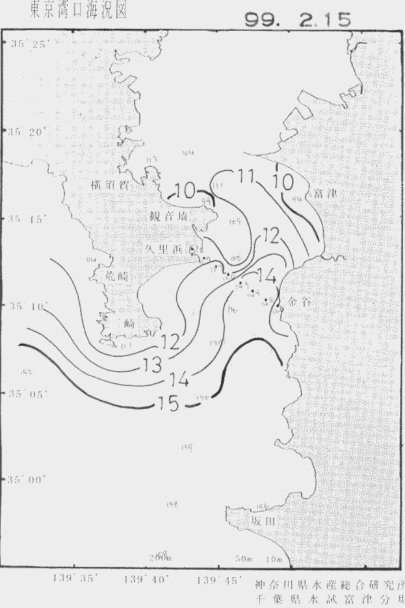 海況図, 東京湾口海況図 検索結果, (水温分布 等を図示)