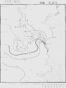 東京湾口海況図(1999/02/23)