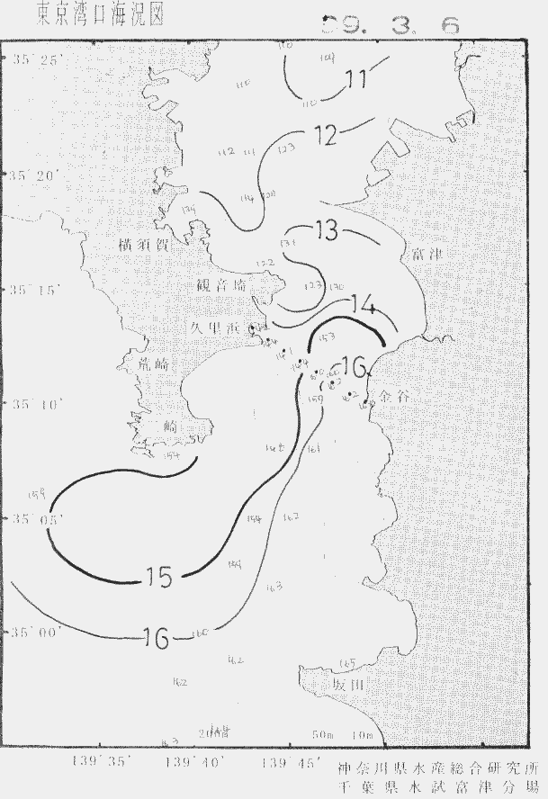 海況図, 東京湾口海況図 検索結果, (水温分布 等を図示)