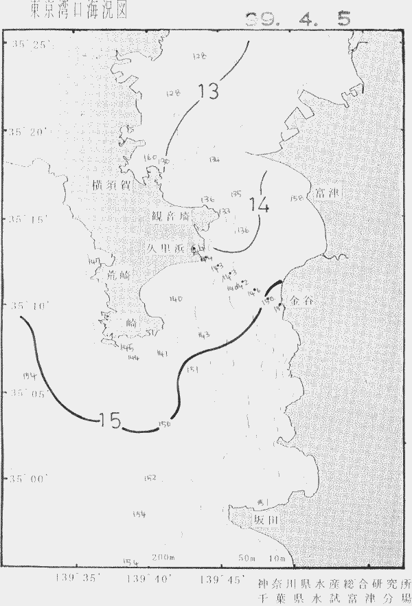 海況図, 東京湾口海況図 検索結果, (水温分布 等を図示)