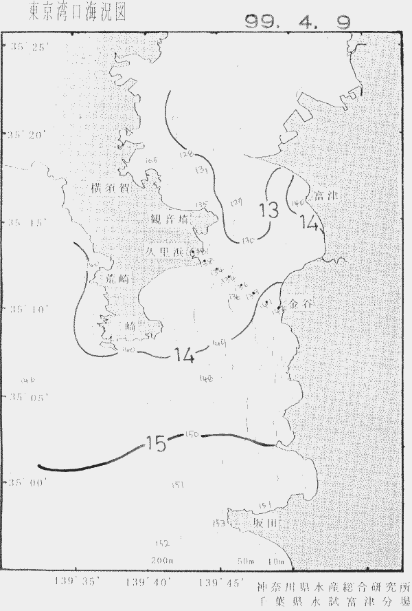 海況図, 東京湾口海況図 検索結果, (水温分布 等を図示)
