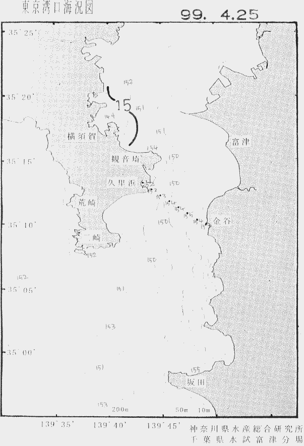 海況図, 東京湾口海況図 検索結果, (水温分布 等を図示)