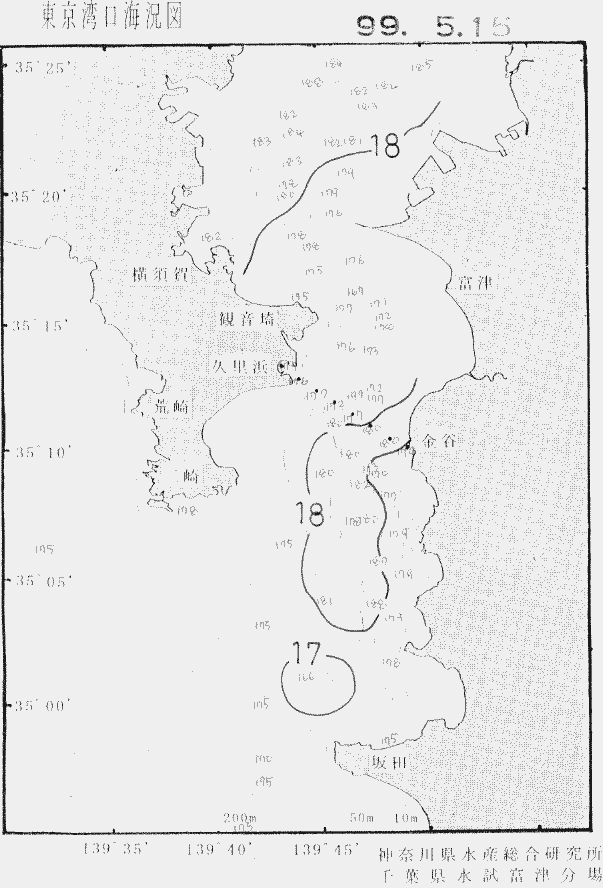 海況図, 東京湾口海況図 検索結果, (水温分布 等を図示)