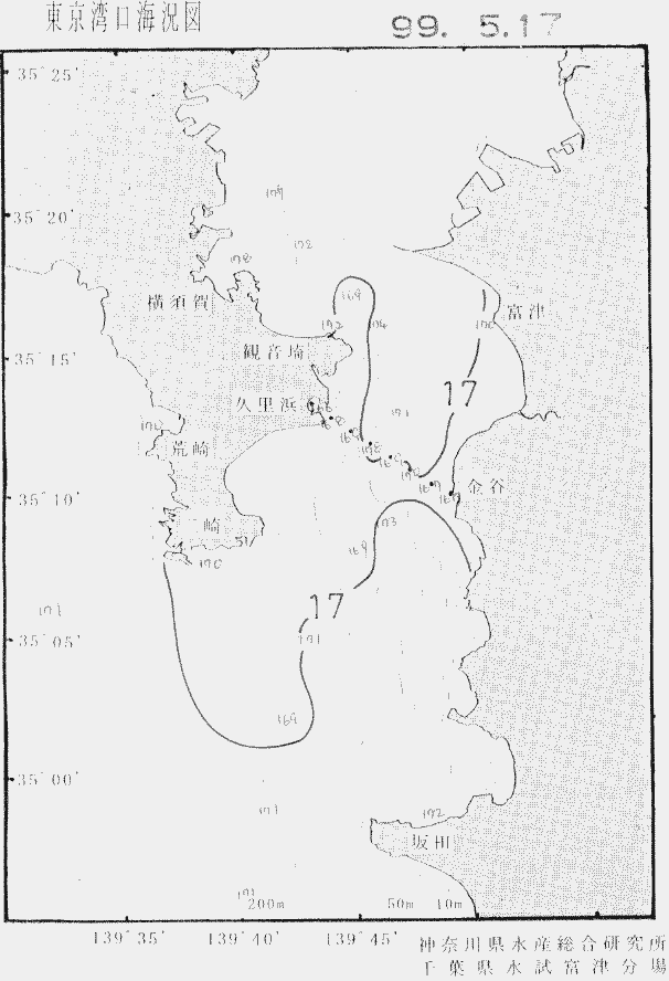 海況図, 東京湾口海況図 検索結果, (水温分布 等を図示)