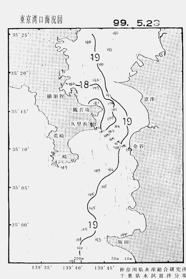 海況図, 東京湾口海況図 検索結果, (水温分布 等を図示)