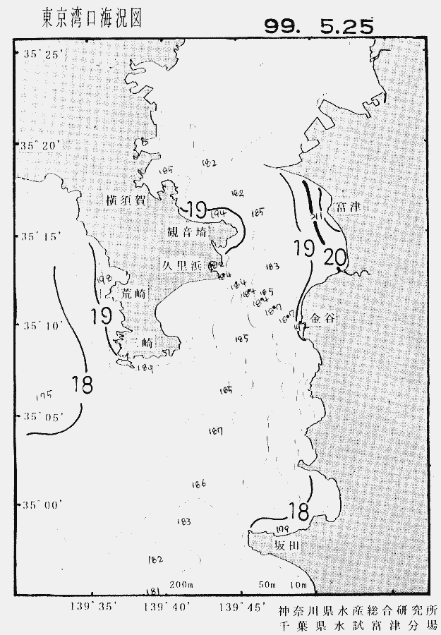 海況図, 東京湾口海況図 検索結果, (水温分布 等を図示)