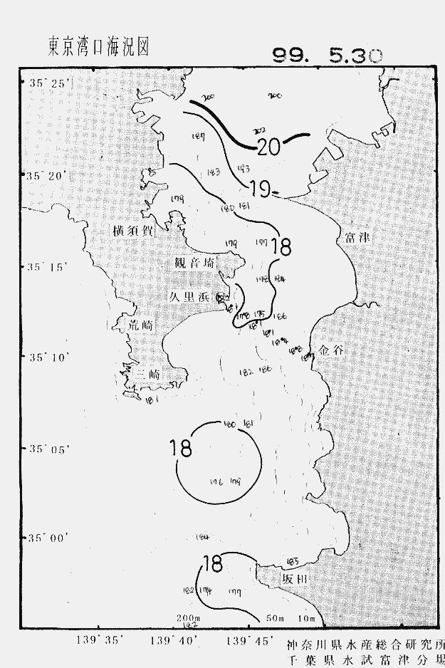 海況図, 東京湾口海況図 検索結果, (水温分布 等を図示)