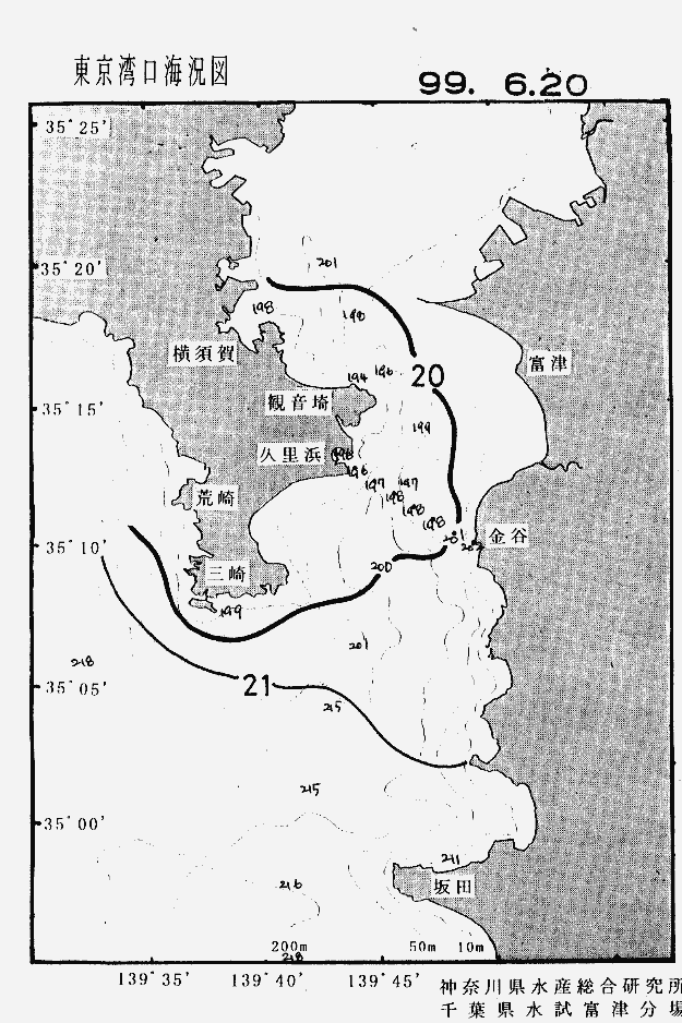 海況図, 東京湾口海況図 検索結果, (水温分布 等を図示)
