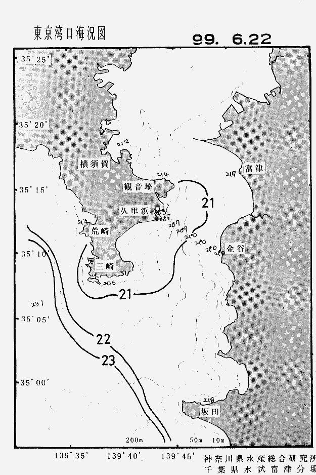 海況図, 東京湾口海況図 検索結果, (水温分布 等を図示)