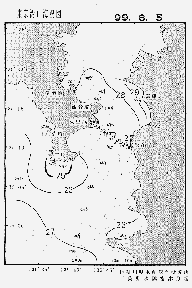 海況図, 東京湾口海況図 検索結果, (水温分布 等を図示)
