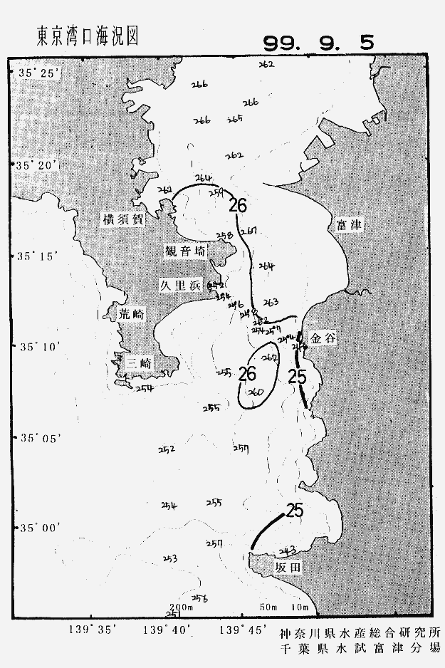 海況図, 東京湾口海況図 検索結果, (水温分布 等を図示)