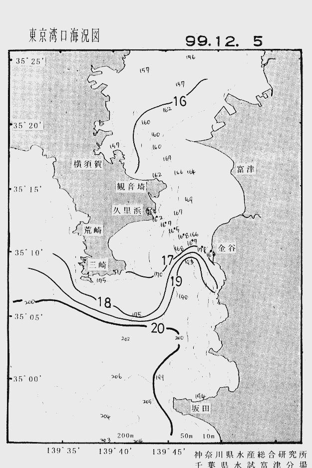 海況図, 東京湾口海況図 検索結果, (水温分布 等を図示)