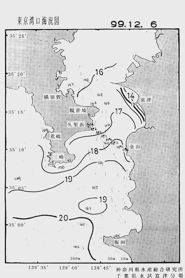 海況図, 東京湾口海況図 検索結果, (水温分布 等を図示)