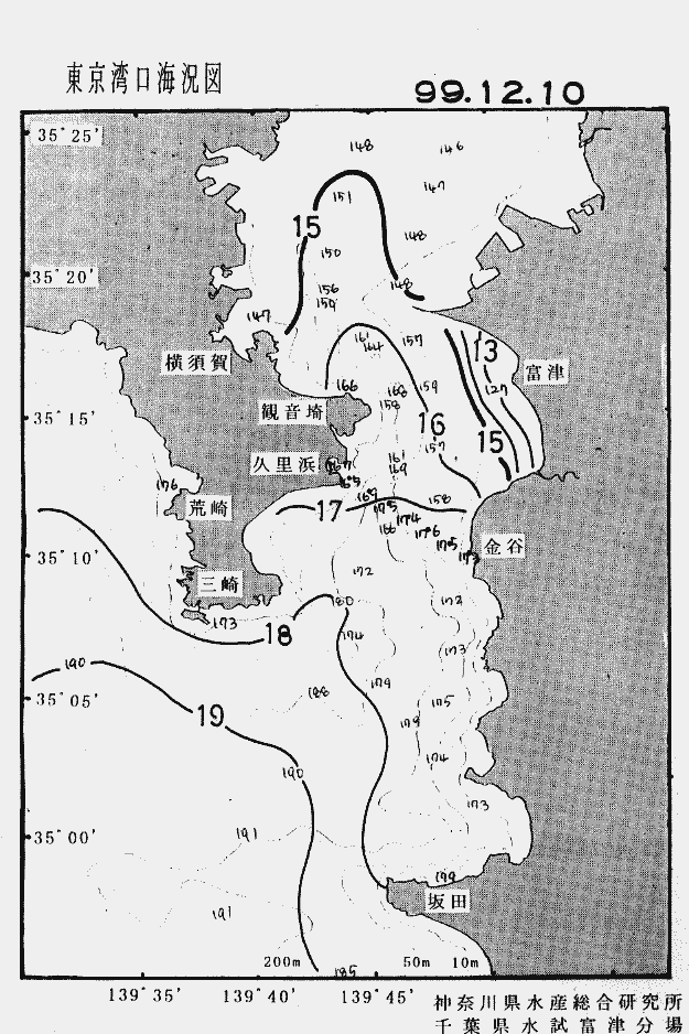 海況図, 東京湾口海況図 検索結果, (水温分布 等を図示)
