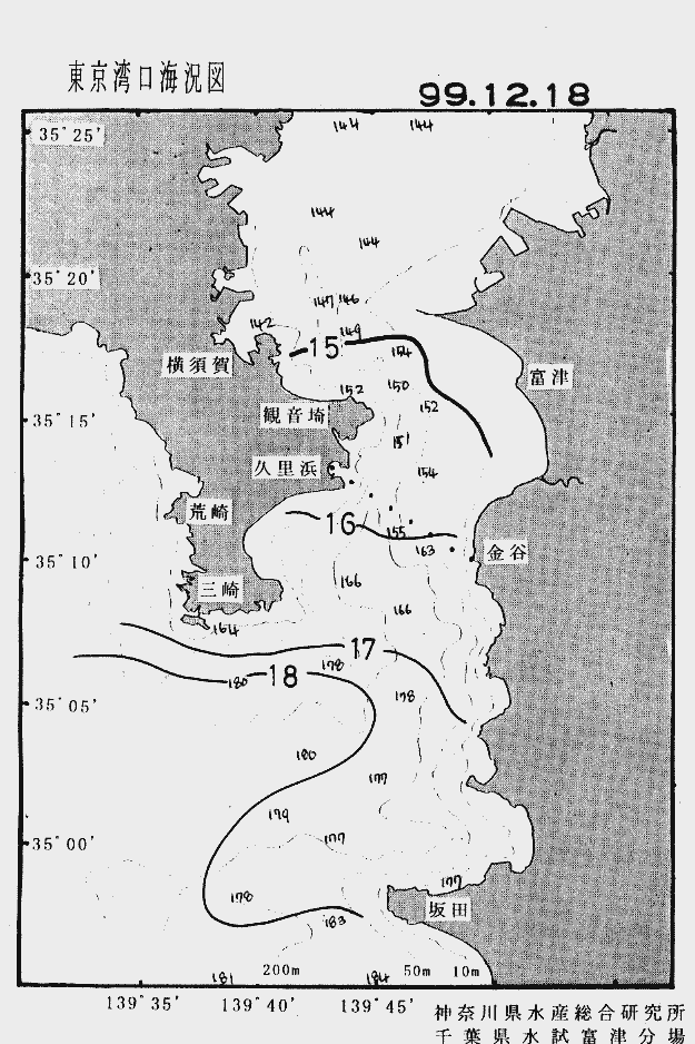 海況図, 東京湾口海況図 検索結果, (水温分布 等を図示)