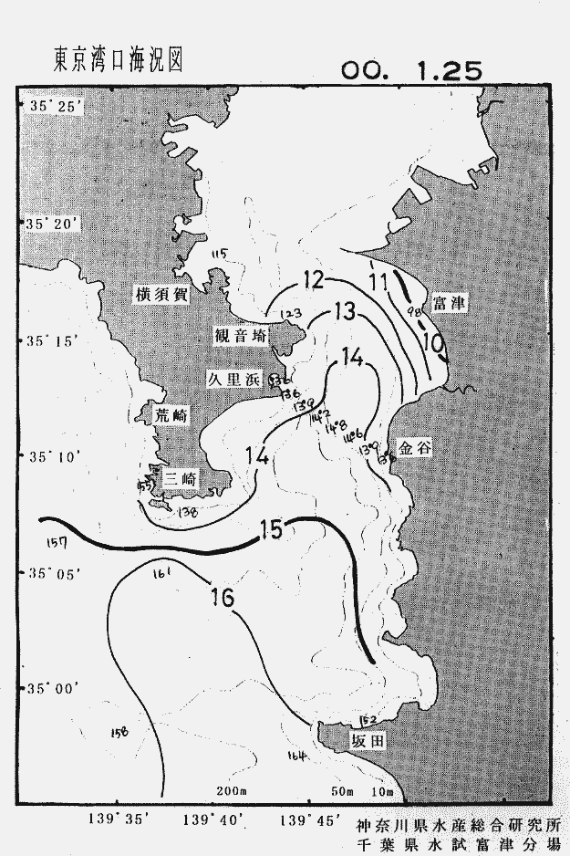 海況図, 東京湾口海況図 検索結果, (水温分布 等を図示)