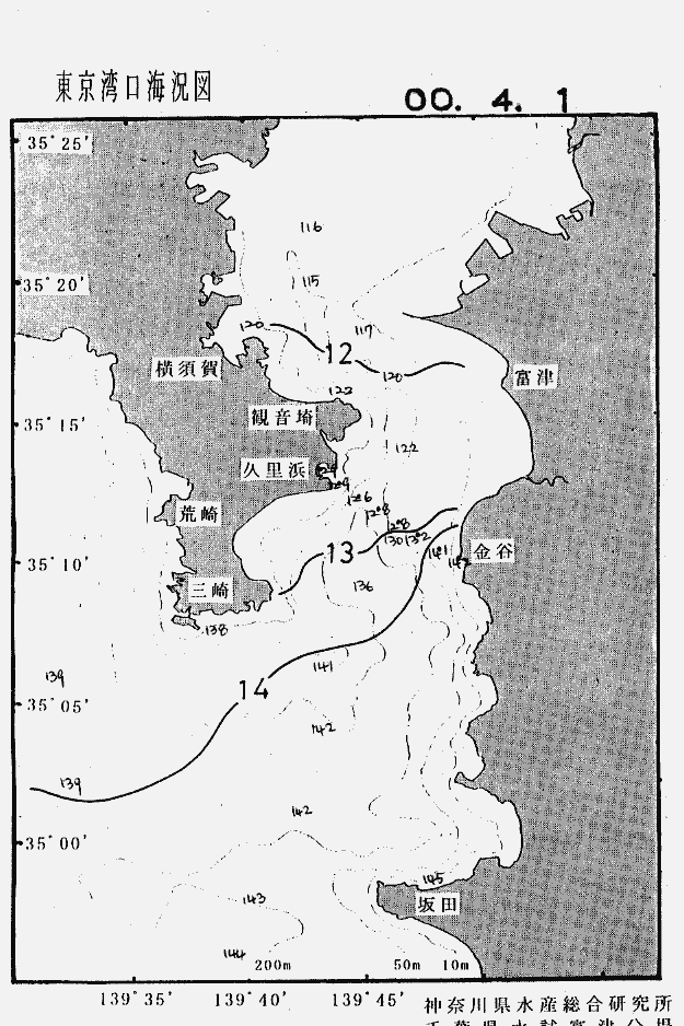海況図, 東京湾口海況図 検索結果, (水温分布 等を図示)